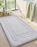 DEXI Bath Mats Bathroom Rug Non Slip Bathmat, 36x24 White | Large Soft Microfiber Carpet, Washable, Absorbent Quick Dry for Shower Floor Sink