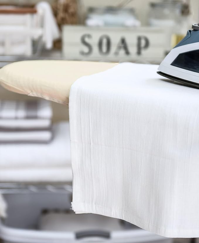 RITZ Professional Heavyweight Ironing Board Pad and Cover Set, Drawstring Closure, Cover and Pad Fits Standard Sized 54" Ironing Boards, Beige Cotton (Ironing Board Not Included)
