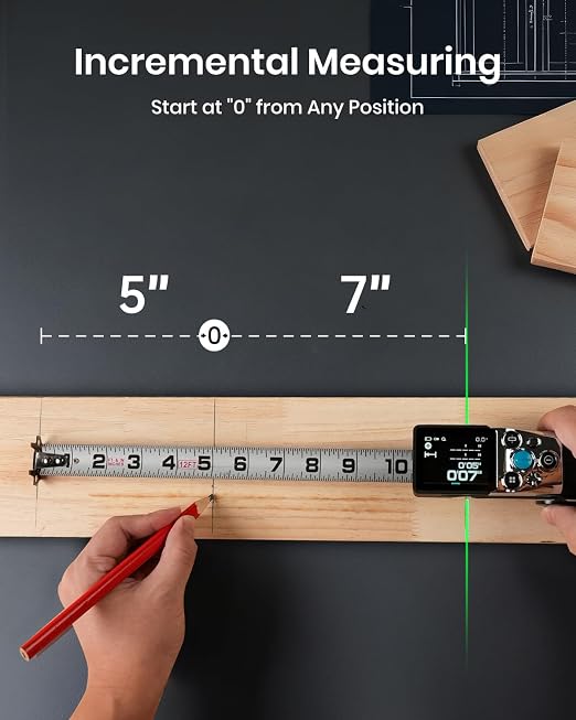 MiLESEEY XTAPE1 Digital Tape Measure with Laser, Unique Gifts for Men, 1/32" Accurate Auto Lock Tape Measuring Tool with Green Aligning Laser, Replaceable Tape Modular, P2P, Real-Time Data Sync