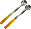 1 oz Slotted Stainless Steel Portion Control Ladle Spoon | Commercial-Grade Spoodle for Portioning & Draining - Pasta, Veggies & Buffet Service. Color-Coded by Size. Dishwasher Safe.