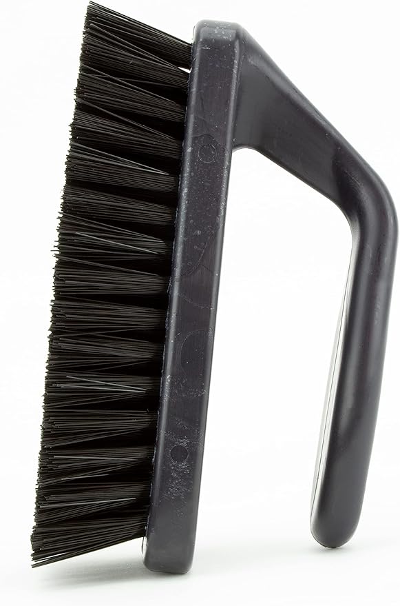 SPARTA Scrub Brush with Iron Shaped Handle and Stiff Bristles, Heavy Duty Scrubber Brush for Kitchen, Bathroom, Shower, Tile, Sink, Carpet and Bakepans, Polypropylene, 6 Inches, Black, (Pack of 6)