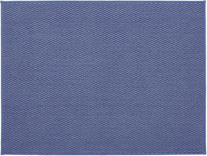 TYUU Large Bathroom Rugs Non Slip Washable Bath Rugs Super Absorbent Bathroom Rug Thin Quick Dry Low Pile Bath Mats, Denim Blue 36"x48"