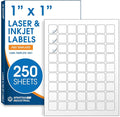 1" X 1" Matte White Printable Labels (250 Sheets, 15750 Stickers) Custom Stickers, Logo and Barcode Stickers for Laser & Inkjet Printers - Spartan Industrial Template S001