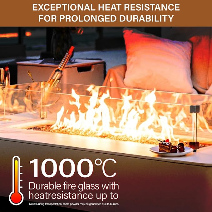 NUPICK 5 Pound Fire Glass, 1/2 Inch Reflective Fire Pit Glass | Tempered Fire Pit Rocks for Propane or Natural Gas, Glass Rocks for Fire Pit Table, Fireplace, Fire Bowl, Landscaping, Copper