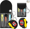 Jutom 2 Pcs Mini Tape Measure Keychain Bulk Mini Screwdriver Keychain Set Adult Tool Party Prize for Father's Men Gifts