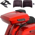 Advanblack 2024 Road Glide Razor Tour Trunk Pack Compatible with Road King FLHR Street Glide FLHX Road Electra Glide 2014-2025 Mounting Rack, Backrest & Stitching Liners (Whiskey Fire)