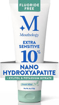 Mouthology Extra Sensitive Hydroxyapatite Toothpaste w/Potassium Nitrate | Extra sensitive relief with potassium nitrate + 10% nano hydroxyapatite. Fluoride free, SLS free, remineralizing. USA made.