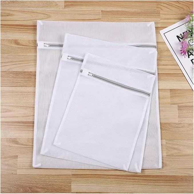 White Durable Large Washing Laundry Bag Mesh Organizer Net Dirty Bra Socks Underwear Shoe Storag Wash Machine Cover Clothes(Cw-30x40)