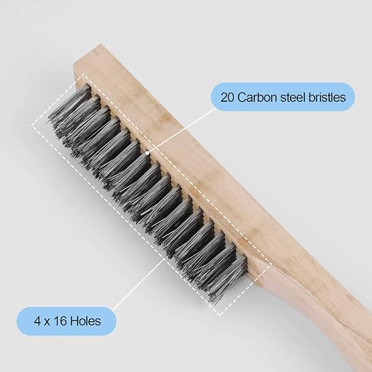 ZOENHOU 24 Pieces10 Inch Wire Brush Wooden Handle, Multi-Purpose Wire Scratch Brush, Wire Brushes for Cleaning Welding Slags and Rust