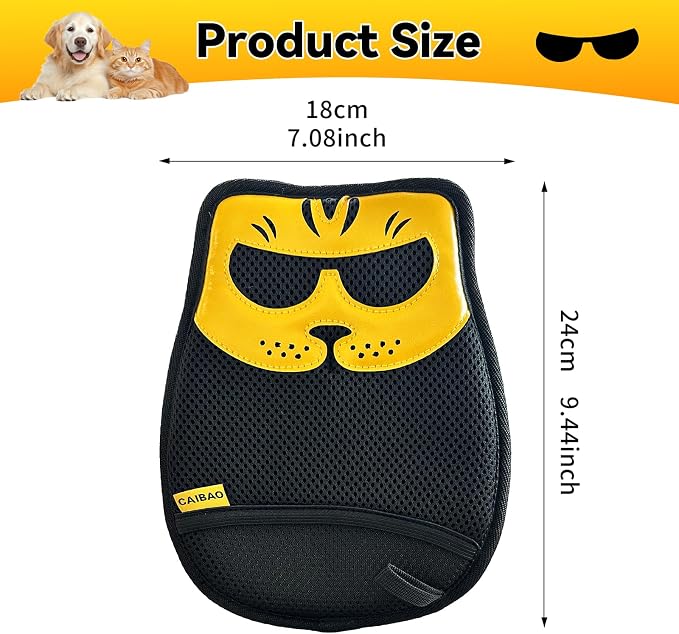 Pet Hair Removal Glove - Washable Reusable, 2pcs | Electrostatic dual-direction fiber grabs loose fur. Works on sofas, rugs, car seats & pet beds. Cat & dog hair