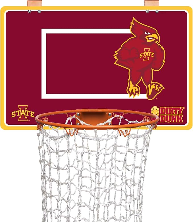 The Dirty Dunk Basketball Hoop Laundry Hamper - NCAA, White/Red