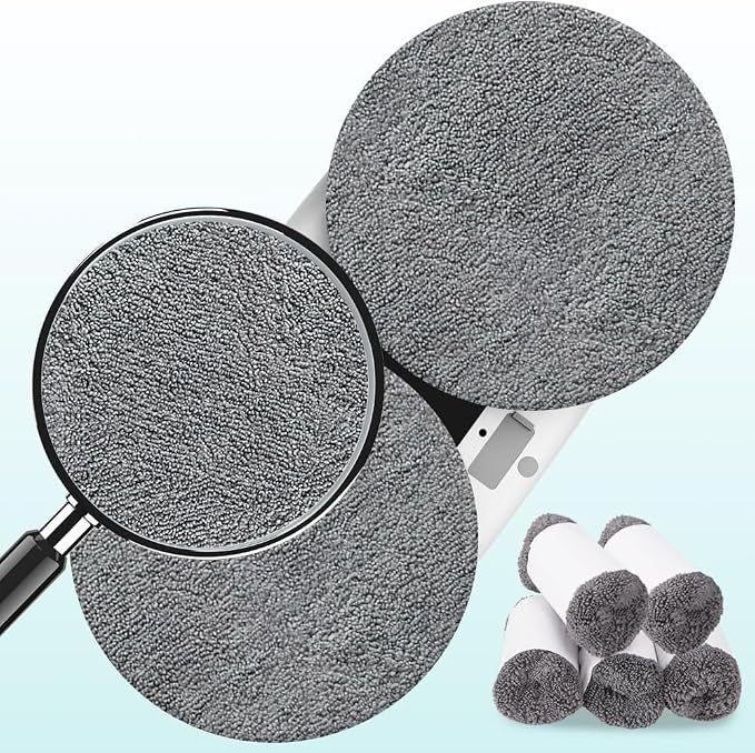 12 Pieces Microfiber Replacement Pads for W2/W3/X1 Window Cleaners, Reusable, Machine Washable (12)