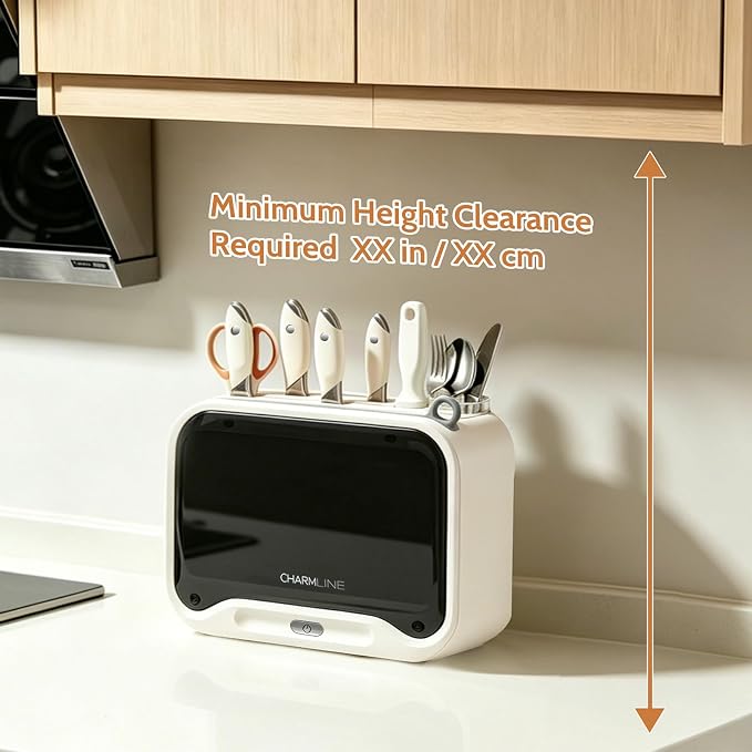 Charmline Next-Gen Smart Cutting Board and Knife Set with Holder, Self-Cleaning and Drying, Space-Saving Kitchen Organizer, Practical Gift for Mom, Dad, Housewarming, Birthday & Christmas