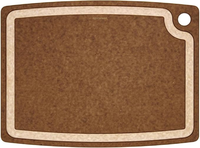 Epicurean Gourmet Series Cutting Board, 17.5-Inch by 13-Inch, Nutmeg/Natural | Juice groove, Microplastics free, dishwasher safe, lightweight reversible design, knife friendly, heat resistant, USA made