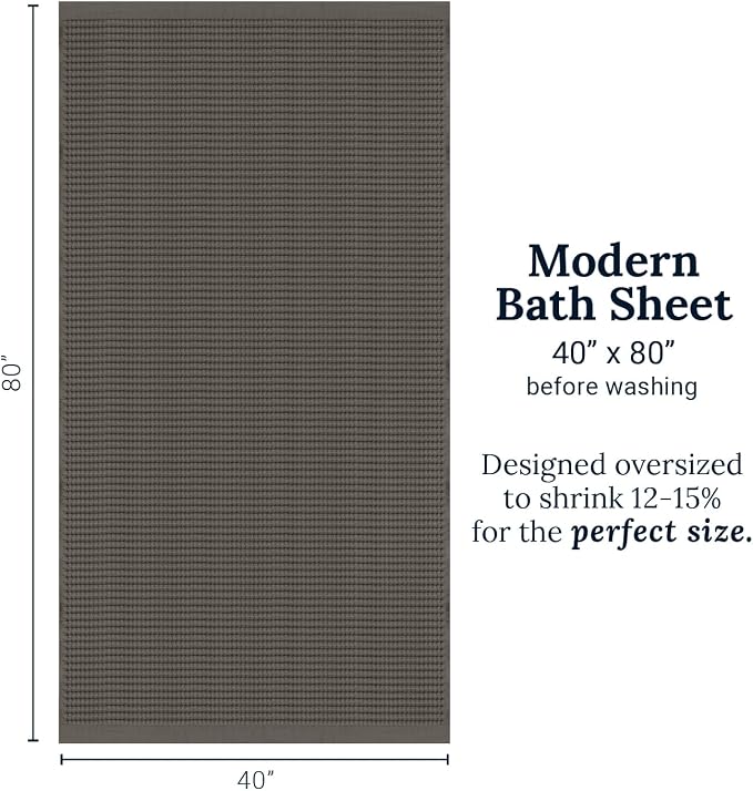 GILDEN TREE Waffle Bath Sheet Quick Dry Towel, Thin Luxury Bath Towels, Bath Sheets 40x80 Large Bath Towels, Modern Style (Stone)