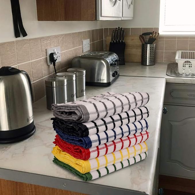 Urban Villa Kitchen Towels Cotton Dish Towels 20”x30” (Set of 6) Multi