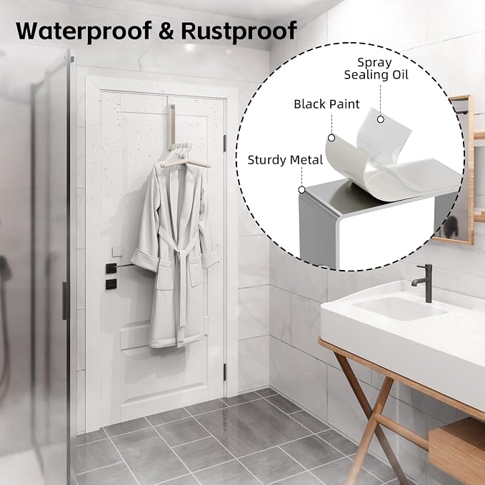 BAKON Over The Door Hanger Folding Clothes Drying Rack, Folding Hanging Coat Rack for Indoor Laundry Room Compact Small Space Foldable Portable Clothing Hanger Hook Collapsible-4 Pack (Beige)