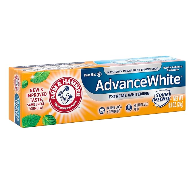Arm & Hammer Advance White Extreme Whitening Toothpaste, 0.9 oz. (Packaging May Vary) (Pack of 3)