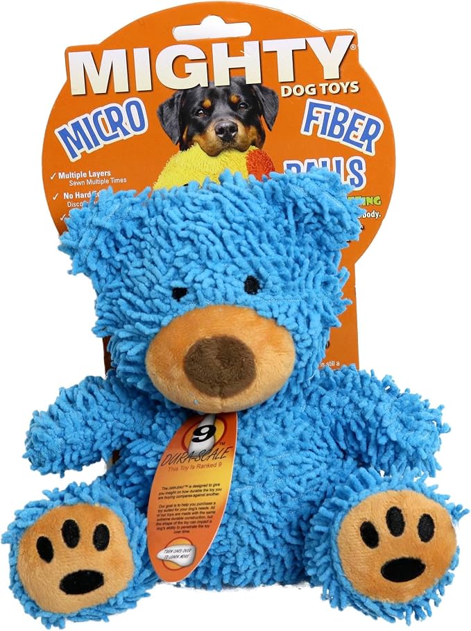 MIGHTY® 2 Pack Microfiber Medium Bear Dog Toys | Ultra Durable Plush Toy with Multiple Layers & Reinforced Seams , Washable and Floats , Mighty® Construction