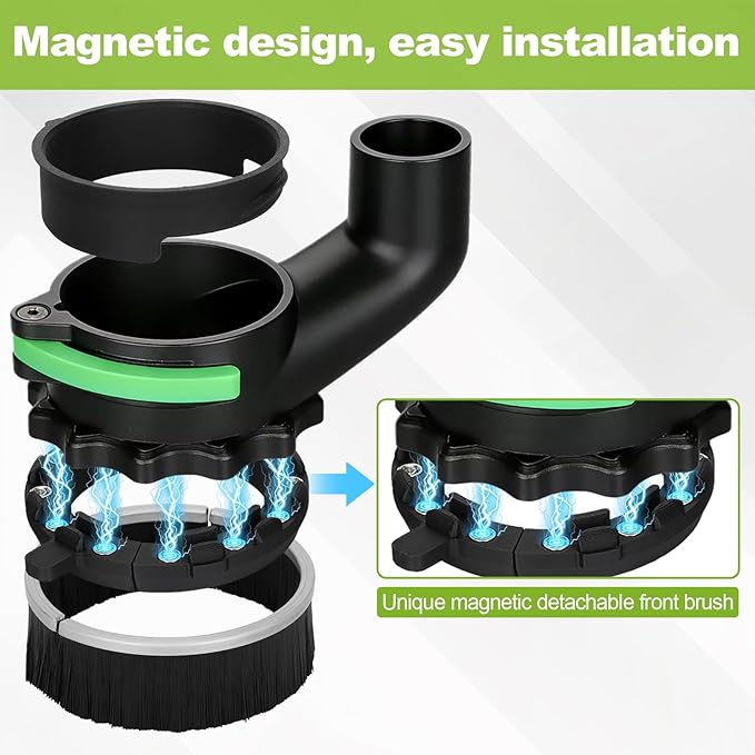 65mm & 69mm CNC Router Dust Shoe | Dual Brush Lengths with Magnetic Split Design | Works with Most Spindle Motors and Compact Routers