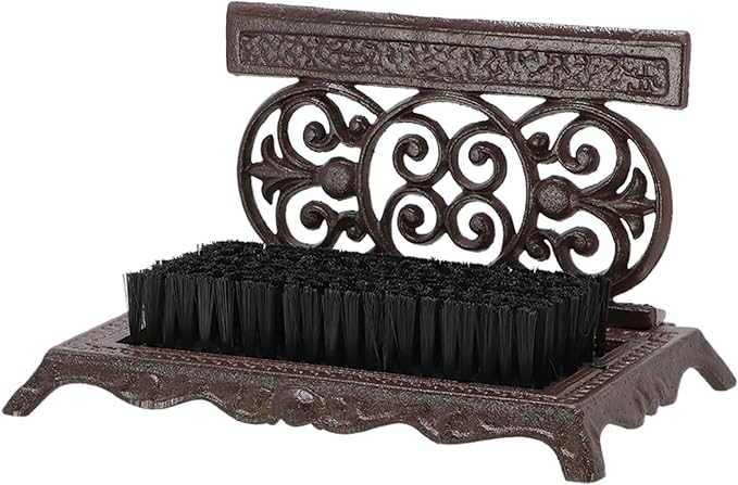 Esschert Design USA LH53 Cast Iron Shoe Scraper with Brush