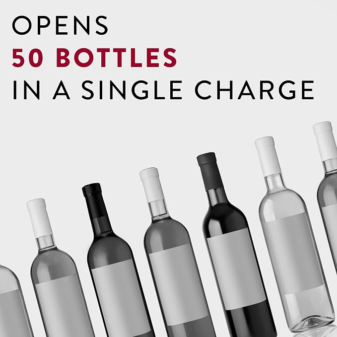 Premium Electric Wine Bottle Opener with Charging Base, Quality Italian Design, Electric Wine Opener Set, Corkscrew Opener, Display Charging Station, an Unique Gift for Wine Lovers