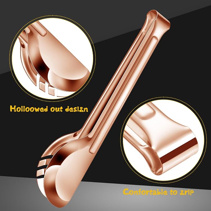 Thenshop 30 Pcs Serving Utensils Set Stainless Steel Flatware Serving Set Include Large Spoons Slotted Spoons Forks Soup Ladle Pie Server and Tongs for Buffet Catering Party Restaurant(Rose Gold)