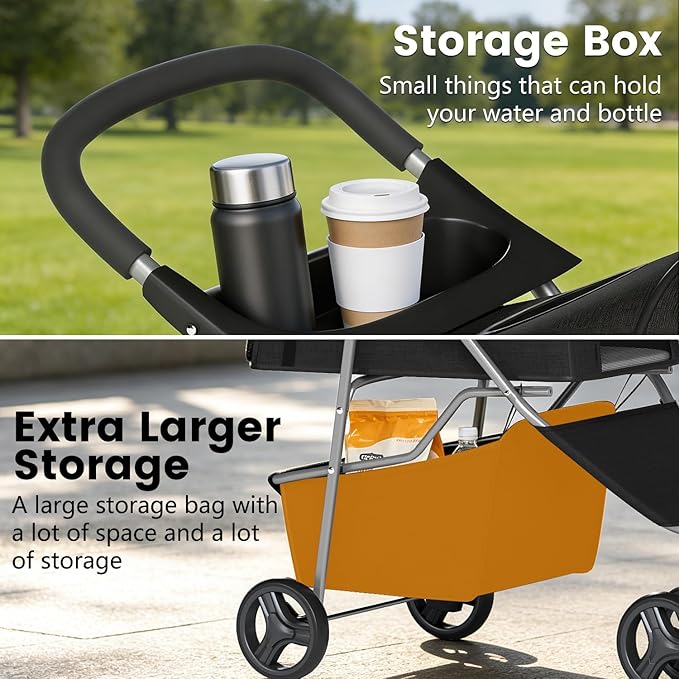 BestPet | 3-Wheel Pet Stroller | Dog and Cat Stroller | Breathable Mesh | Lightweight Travel Carrier | Waterproof & Foldable Design | Storage Basket | Black | for Daily Walks & Outdoor Use