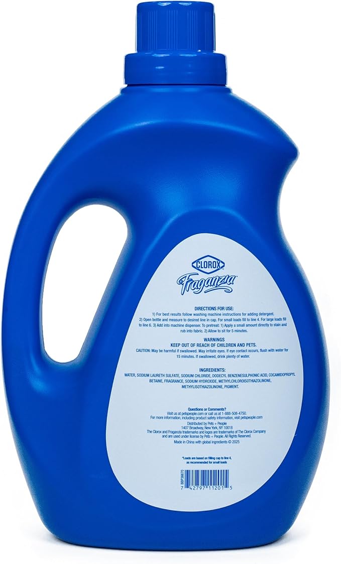 Clorox Fraganzia Liquid Laundry Detergent, Spring Scent - High Efficiency Formula for All Front and Top Load Washing Machines, Long-Lasting Fresh Fragrance, 65 Loads per Bottle, 100 Fl Oz