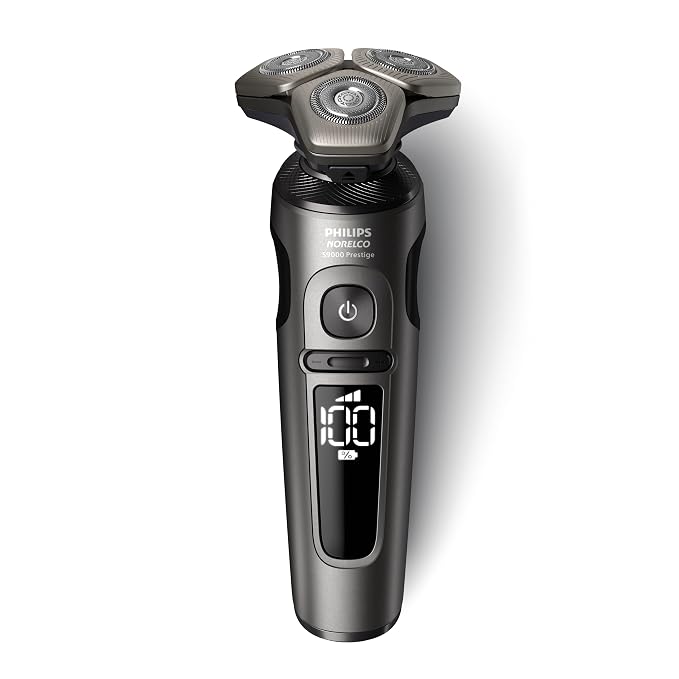Philips Norelco S9000 Prestige Electric Shaver with Qi-Charger, Precision Trimmer and Premium Case, SP9872/86
