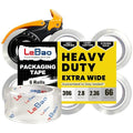 Heavy Duty Clear Packing Tape with Dispenser – 6 Rolls Pack Tape, 2.36 Inch x 66 Yd, 2.8 Mil – Strong Adhesive Package Tape for Moving & Shipping Supplies