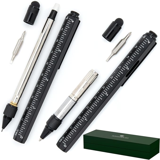 Monteverde One Touch Tool Set Ballpoint Pen with Stylus Black + Tool Pencil – Original Multifunction Pen Set from the Exclusive Collection – Ideal Gift for Professionals (MV35458)
