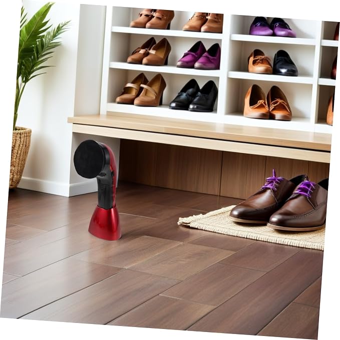 Electric Shoe Polisher Brush Machine 710 Red Plug-in Battery Powered | Fiber Sponge Plastic Replacement Heads, Automatic Polishing and Deep Cleansing, for Footwear and Canvas Shoes at Home
