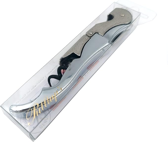 Pulltap's Genuine Classic 100 Waiter's Corkscrew – Double-Hinged Wine Key with Hinged Foil Cutter – Patented Design – Made in Spain – Cromado - Chrome