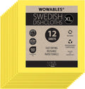 Swedish Dishcloths for Kitchen XL, 12 Sheet Roll, Biodegradable & Compostable, Reusable Paper Towel Cleaning Cloths, 11" x 10", No Odor, Washing Dishes, Ultra Absorbent Cellulose Sponge Towel, By LOLA