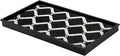Anji Mountain Heavy Duty Waterproof Rubber Shoe Storage Mat Organizer/Boot Storage Multi Use for Entryway with Coir, Black and Ivory Diamond Insert, Fits 2 Pair (24.5" Wide)