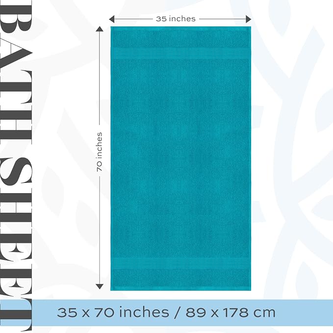 White Classic Luxury Soft Aqua Bath Sheet Towels - 650 GSM Cotton Luxury Bath Towels Extra Large 35x70 | Highly Absorbent and Quick Dry | Hotel Collection Extra Large Bath Towels Oversized, 2 Pack