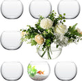 Sawysine 8 Pcs Bubble Bowl Vase Centerpiece 7.8''W X 6.3''H Round Glass Flower Vase Bulk Clear Terrarium Fish Bowl for Wedding Event Goldfish Planter Floral Centerpiece Office Home Decor