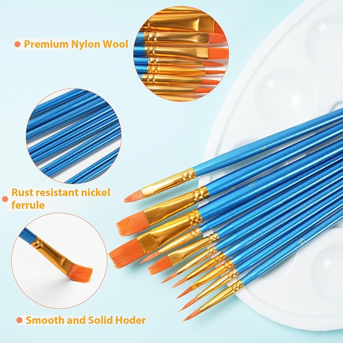 S & E TEACHER'S EDITION 330 Pcs Paint Brush Set, 300 Pcs Paint Brushes, 30 Pcs Palettes to Create Art Painting