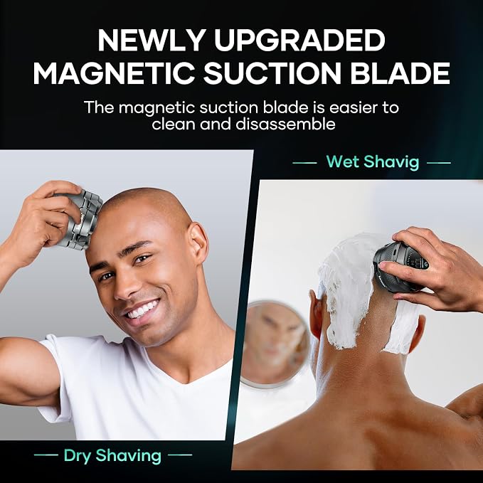 kensen 6D Head Shavers for Bald Men Magnetic Blade Replacement Head, Compatible with 6D Head Shavers for Magnetic Blade Head Razor Men's