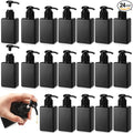 Domensi 24 Pcs 100ml /3.4 oz Pump Bottle Mini Travel Bottles Small Dispenser Containers Plastic Pump Lotion Dispenser Empty Square Travel Size Containers Toiletries (Whole Black)