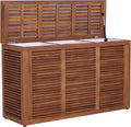 Nila Triple Size Wall-Hugging Teak Louvered Laundry & Storage Hamper