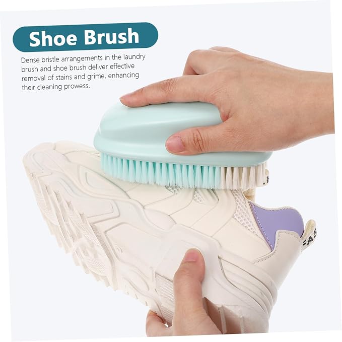 4sets Shoe Cleaning Brush Ergonomic Grip Long Handle Laundry Scrub Brush Household Cleaning Tool