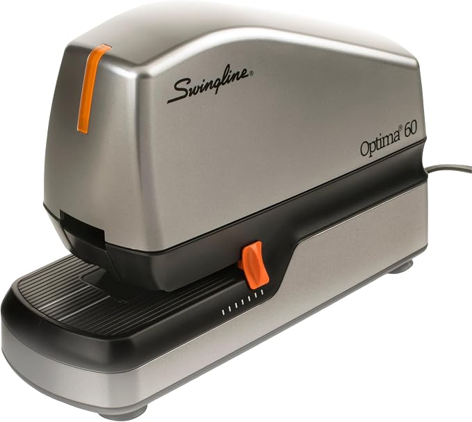 Swingline Electric Stapler, 60 Sheet Capacity, Optima 60, Jam Free, Auto or Manual, Black and Silver (48210)