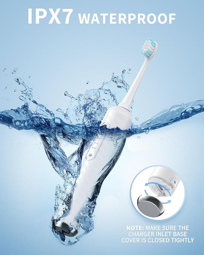 Electric Toothbrush with Water Flosser - 2 in 1 Teeth Cleaning Kit, Electric Toothbrush and flosser Combo with 3 Cleaning Modes, Portable Water flosser Design for Home & Travel (White)