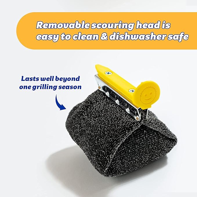 Scrub Daddy BBQ Daddy Grill Brush Head Refill - Bristle Free Grill Brush ArmorTec Steel Mesh Grill Cleaning Brush Attachment - Steam-Activated Cleaning Scrubber for Grates (1 Count)