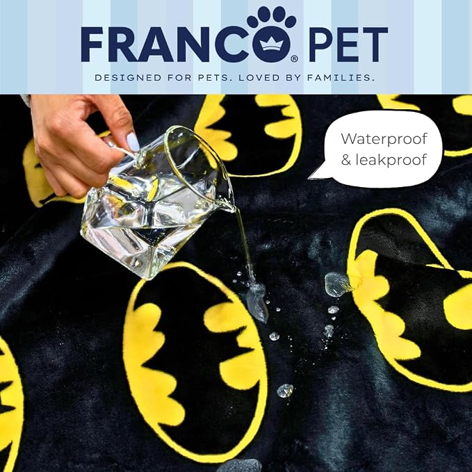 Batman DC Comics Waterproof Dog Bed Cover, Large 40x50 Pet Blanket for Furniture Bed Couch Sofa, (Officially Licensed) by Franco