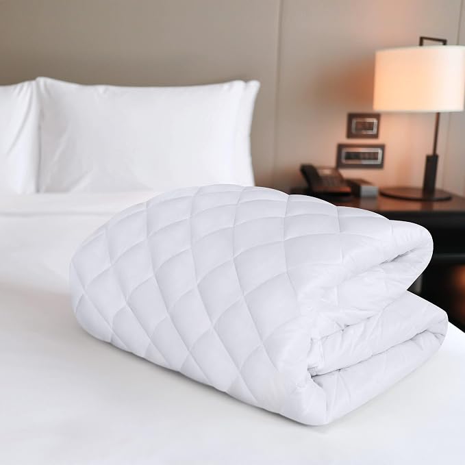 Quilted Fitted Mattress Pad, Full Mattress Protector Topper with Deep Pocket Stretches up to 16 Inches, Machine Washable Mattress Cover by Utopia Bedding (White, Pack of 10)