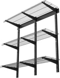 VEVOR 3-Tier Heavy Duty Wall Garage Shelving, 1 x 3 ft Steel Wall Mounted Shelving Unit, 11 x 36 Inch Per Shelf Floating Storage Metal Rack for Garage with 450 lbs Total Weight Capacity, Black