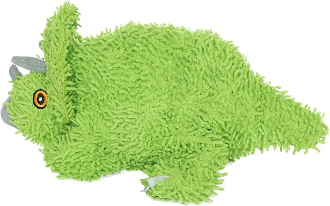 MIGHTY Tuffy Microfiber Medium Ball Triceratops Dog Toy | Ultra Durable Plush Toy with Multiple Layers & Reinforced Seams , Washable and Floats , Mighty® Construction
